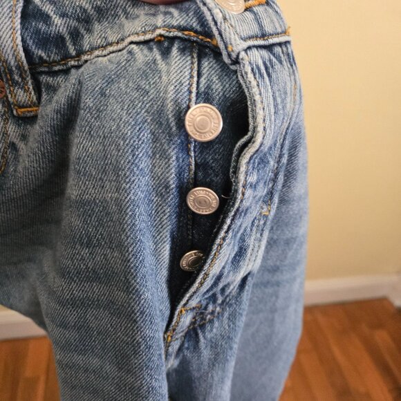 Free People We The Free NWT Long Lines Slit Straight Jeans Vintage Light Size 27 - Picture 7 of 12